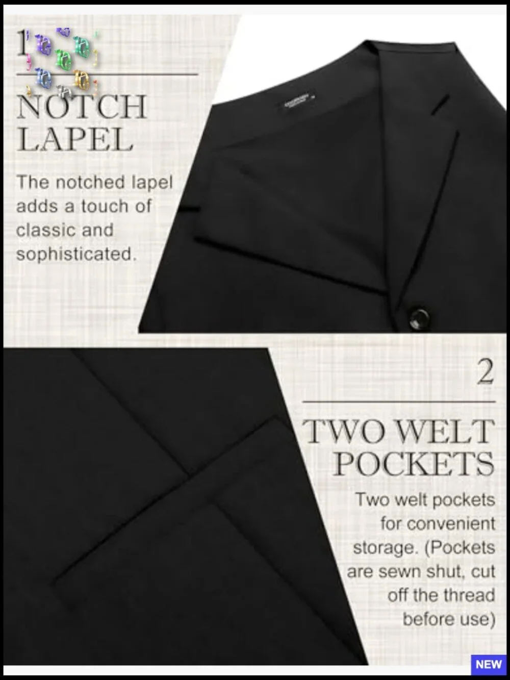 Slim Fit Notch Lapel Waistcoat Formal Casual Vest Adjustable Back Strap